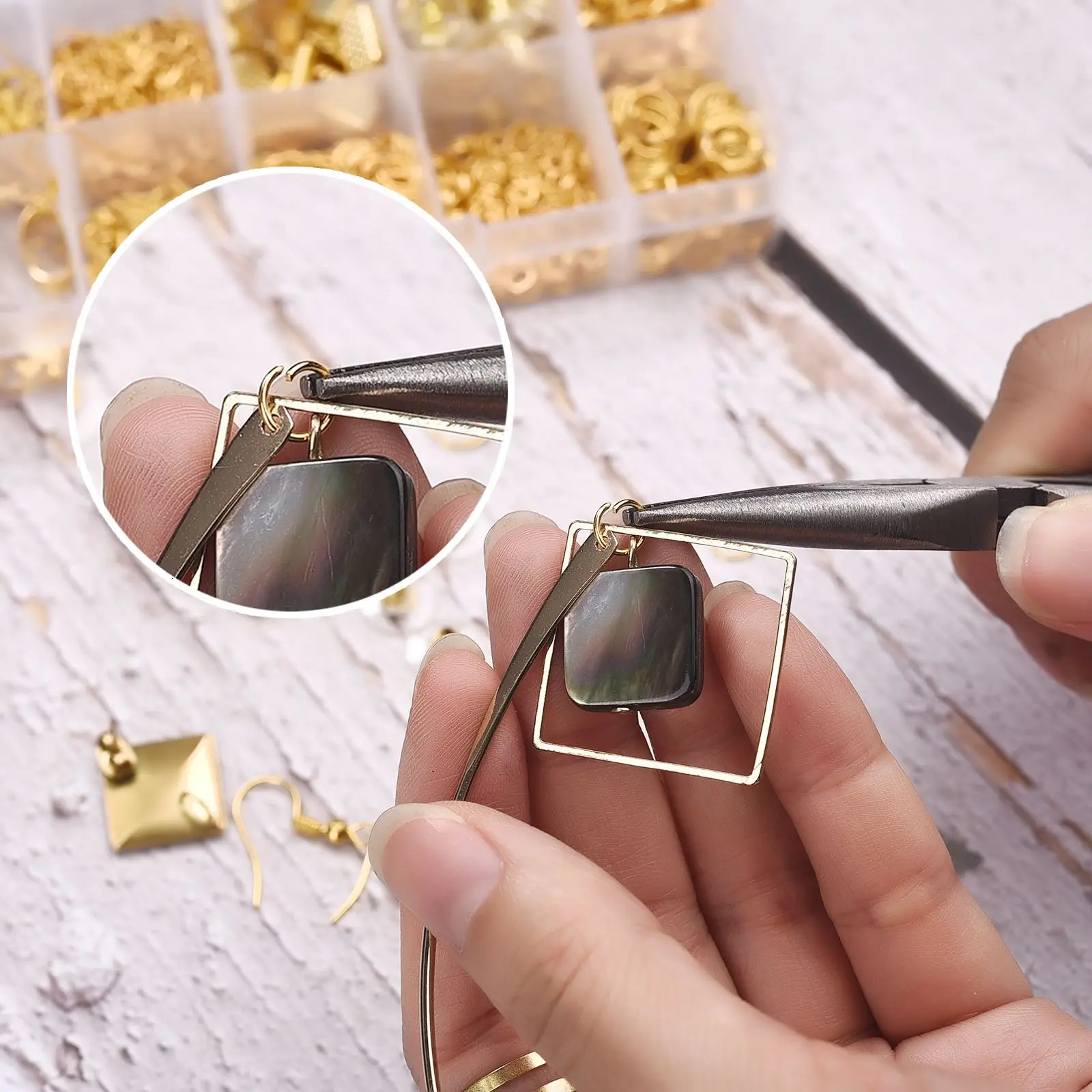 Acrylic Plastic Lucite Jewelry Accessories Kit Set Findings Open Jump Rings Earring Hook Lobster Clasp Making Supplies Tools 231110