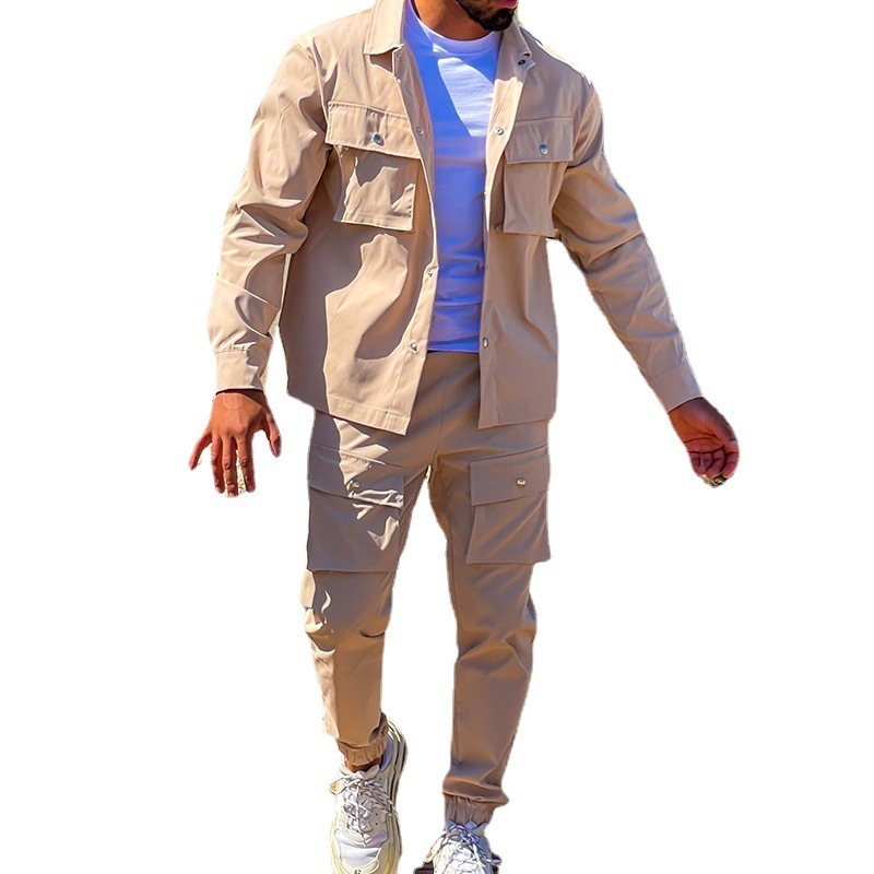 Men's Tracksuits Men's Fashion Suit Sports Casual Overalls And Jacket Two-piece Set 230410