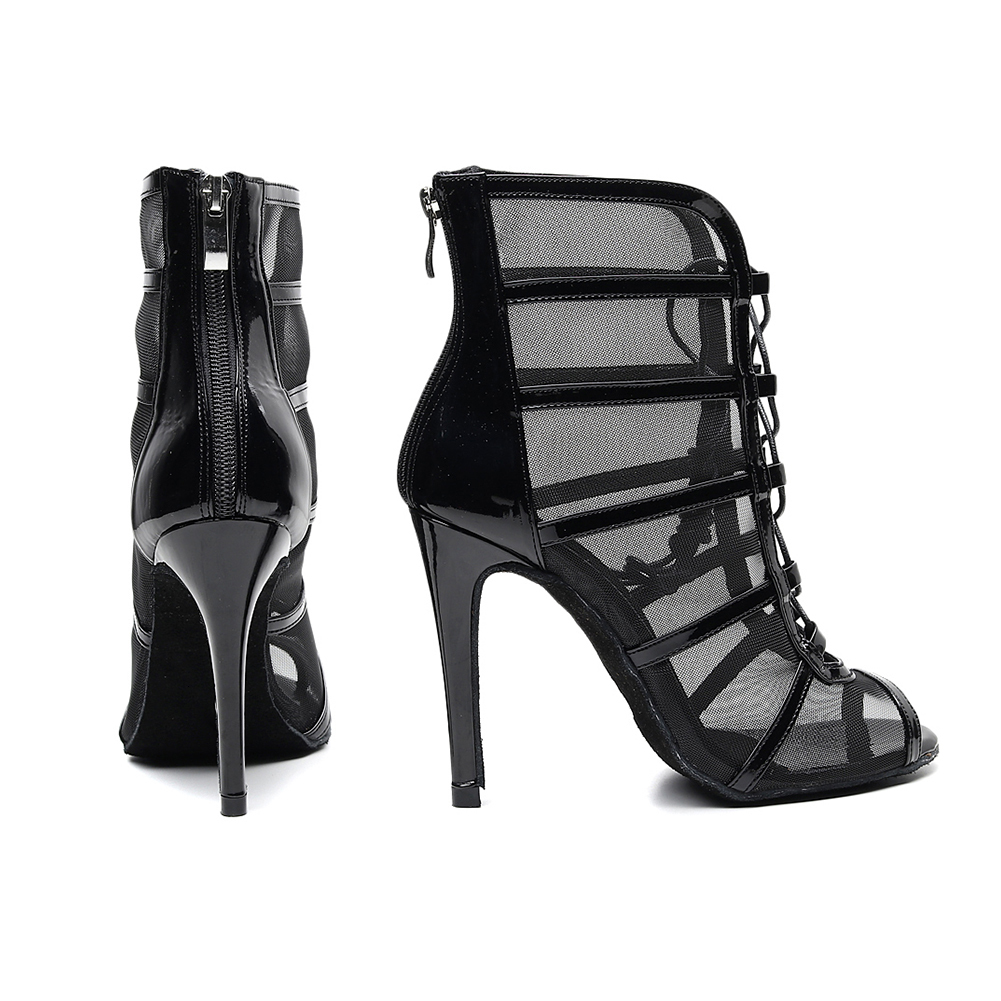 Dance Shoes DKZSYIM Latin Dance Shoes High Top Women Ballroom Dance Boots Soft Soles Ladies Tango/Salsa Mesh Dance Shoes High Heels 6-10 CM 230411
