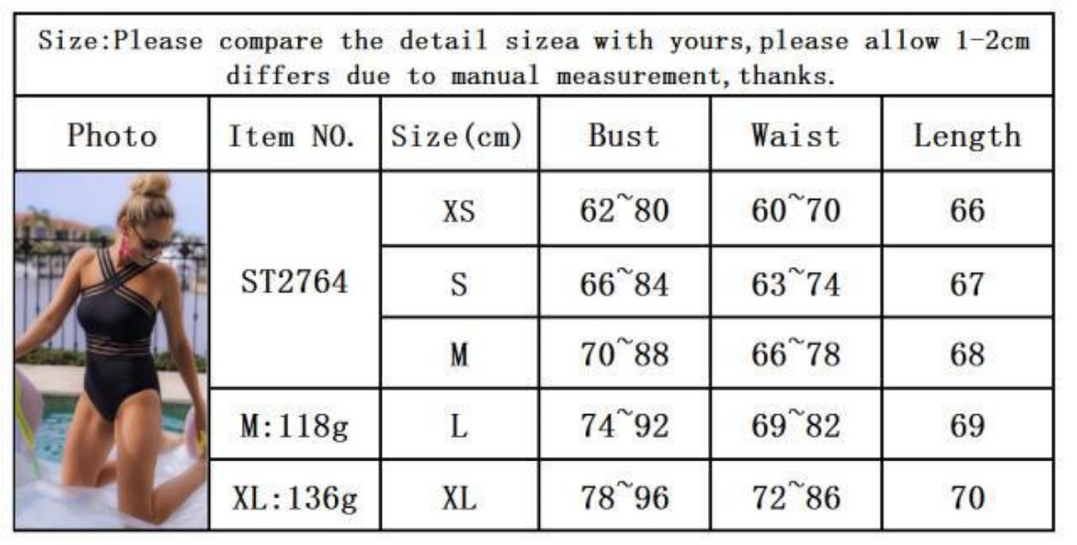 Women's One-Piece Swimsuit Women's Swimsuit Cross Front Swimsuit Cutout Swimsuit