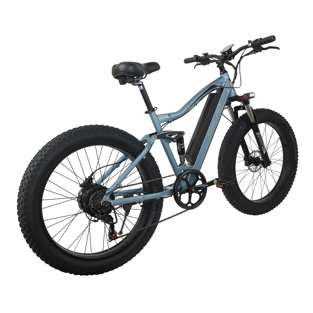 SMLRO V5 26 Inch 4.0 Fat Tire Electric Bike Hidden Battery Full Suspension 48V13AN1000W Electric Bicycle 7 Speeds