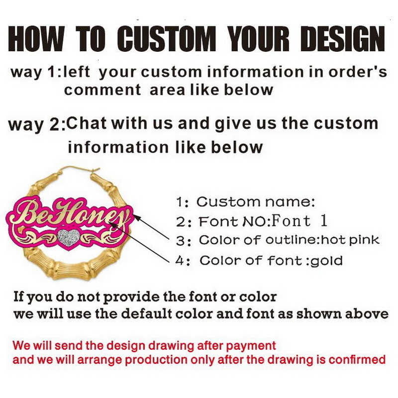 Hoop Huggie Big Bamboo Personalized Name Custom Earrings C4 230411