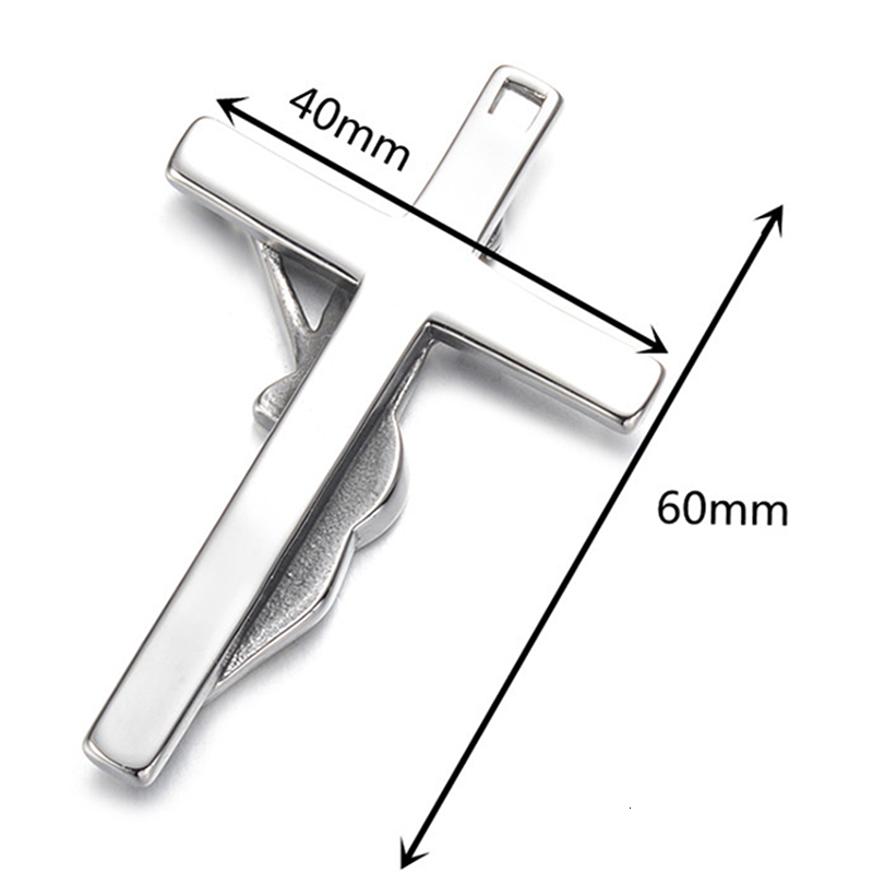 Charms Johnny Hallyday Guitar Cross Pendant 3 Colors Punk Stainless Steel Necklace With Black Rope Chain Men Necklaces Jewelry Gift 230411