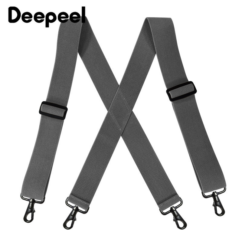 Suspenders Deepeel 1pc 5*120cm Fashion Wide Men's Suspender Black Hook Buckle 4 Clip Stretch Male Jockstrap Work Braces Men Accessories 230411