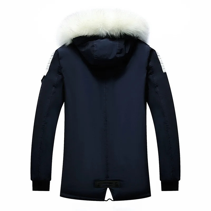 Men's Down Parkas Men Hooded Long Down Jackets With Fur Collar Winter Overcoats Warm Parkas High Quality Male Outdoor Casual Jackets Long Coats 4