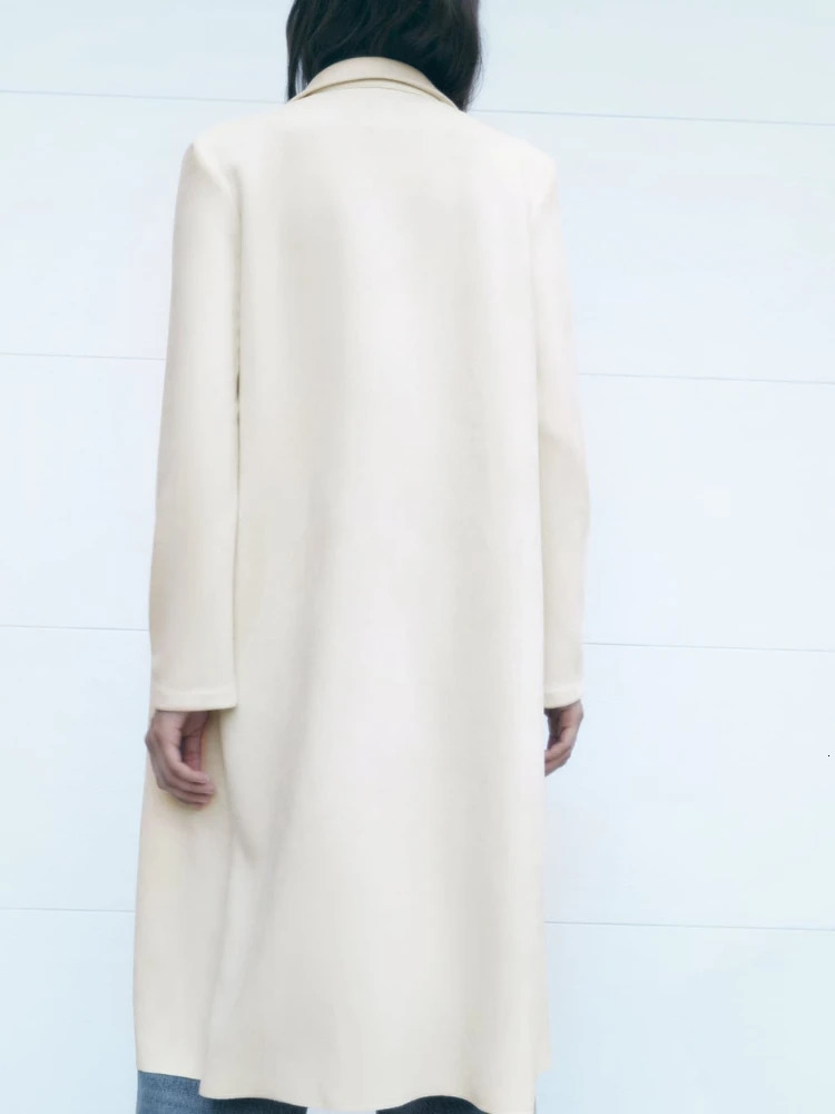 Women's Wool Blends Fall Winter Faux Suede Coat Jacket Lapel Collar Long Sleeves Open Front Mid Texture Female Overcoat 231110