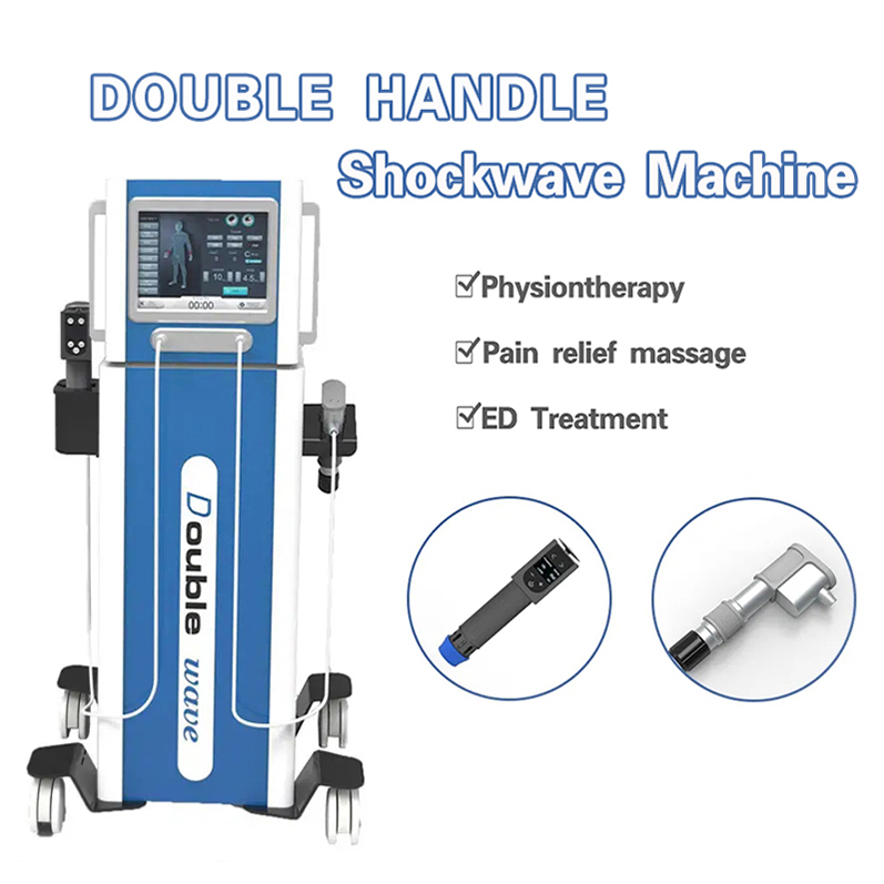 extracorporeal shockwave therapy machine dual handles pneumatic and electromagnetic for ED treatment muscle pain relief