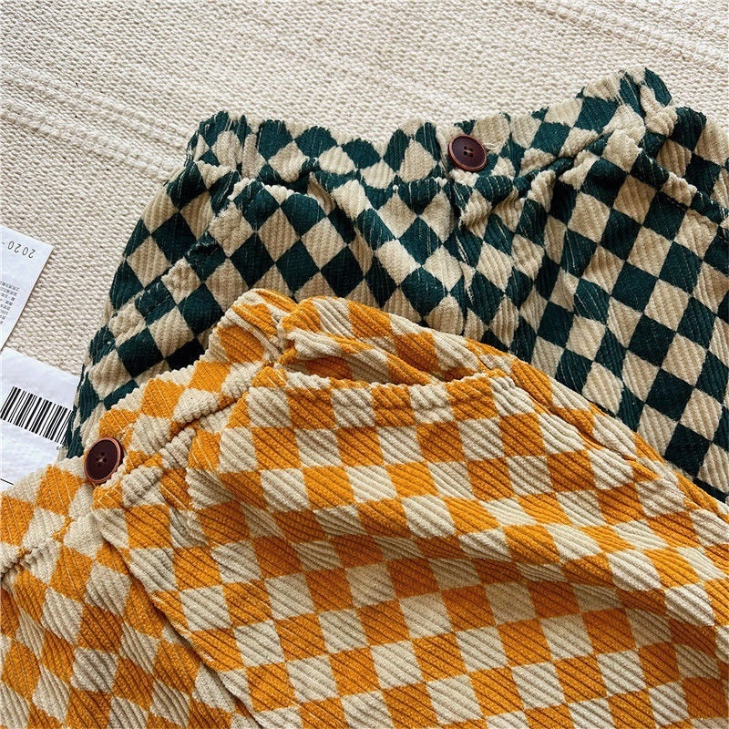 Shorts Fashion Baby Girl Boy Corduroy Infant Toddler Child Plaid Short Trousers Summer Spring Autumn Clothes 1 7Y 230411