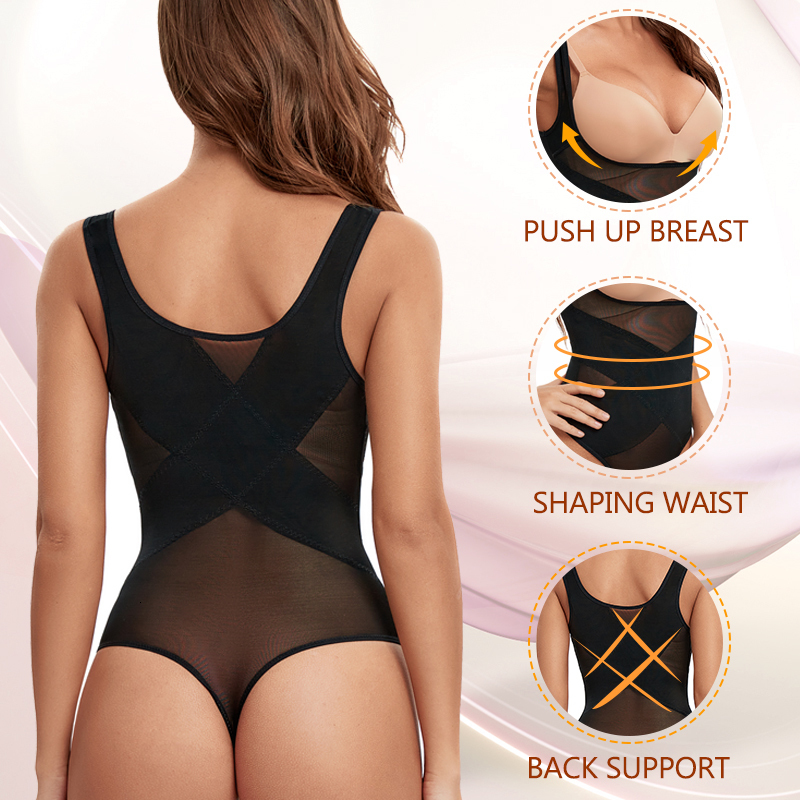 Waist Tummy Shaper Mesh Thongs Bodysuit Shapewear Women Seamless Full Body Shaper Waist Slim Tummy Control Underwear Flat Belly Underbust Corset 23041