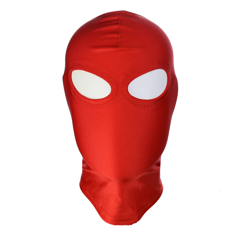 Adult Toys Mask Spandex Lycra Hood Bdsm SM Role Playing Game Erotic Latex Leather Fetish Open Mouth Adultos Porn Sex Toy 230411