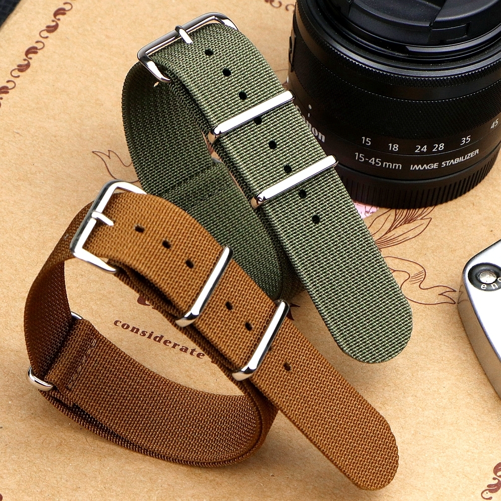 Watch Bands Ribbed Watch Strap 20mm 22mm 18mm Rugged Nylon Military Straps Retro Watchband Braid Ballistic Fabric Bands 230411