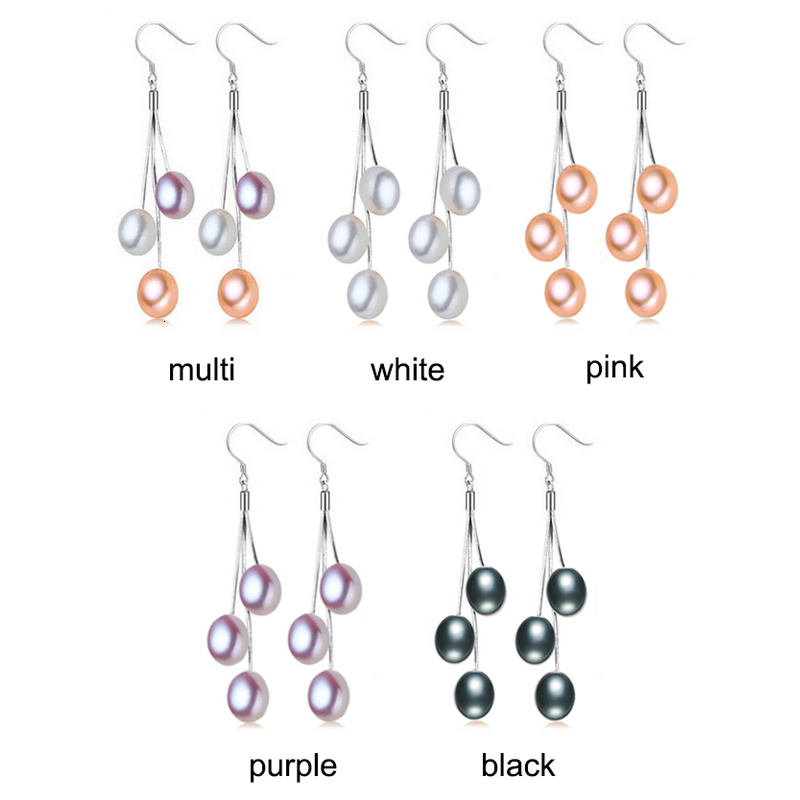 Dangle Chandelier ZHBORUINI Pearl Earrings Natural Freshwater Pearl Tassels Pearl Jewelry Drop Earrings 925 Sterling Silver Jewelry For Woman 230410