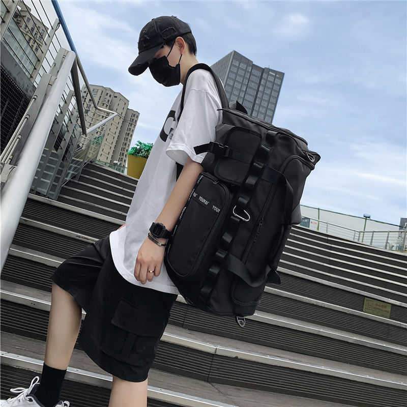 Duffel Bags Large Capacity Fashion Gym Male Backpack Women Handbag Portable Travel Men's Multifunctional Fitness Sports 230404