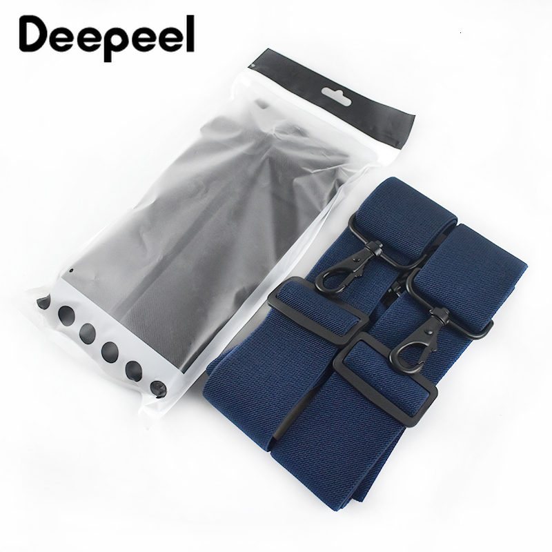 Suspenders Deepeel 1pc 5*120cm Fashion Wide Men's Suspender Black Hook Buckle 4 Clip Stretch Male Jockstrap Work Braces Men Accessories 230411