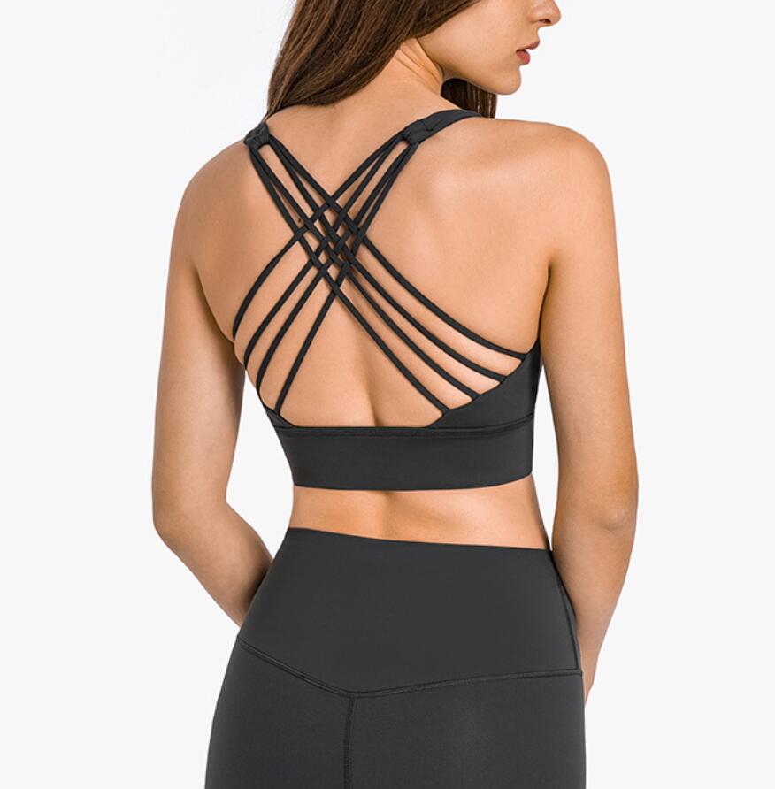 Yoga Sports Bra Professional Training Bodybuilding Tank Tops with Padded Bra Underwear Woman Gym Workout Wear Solid Color Sexy Women Clothing