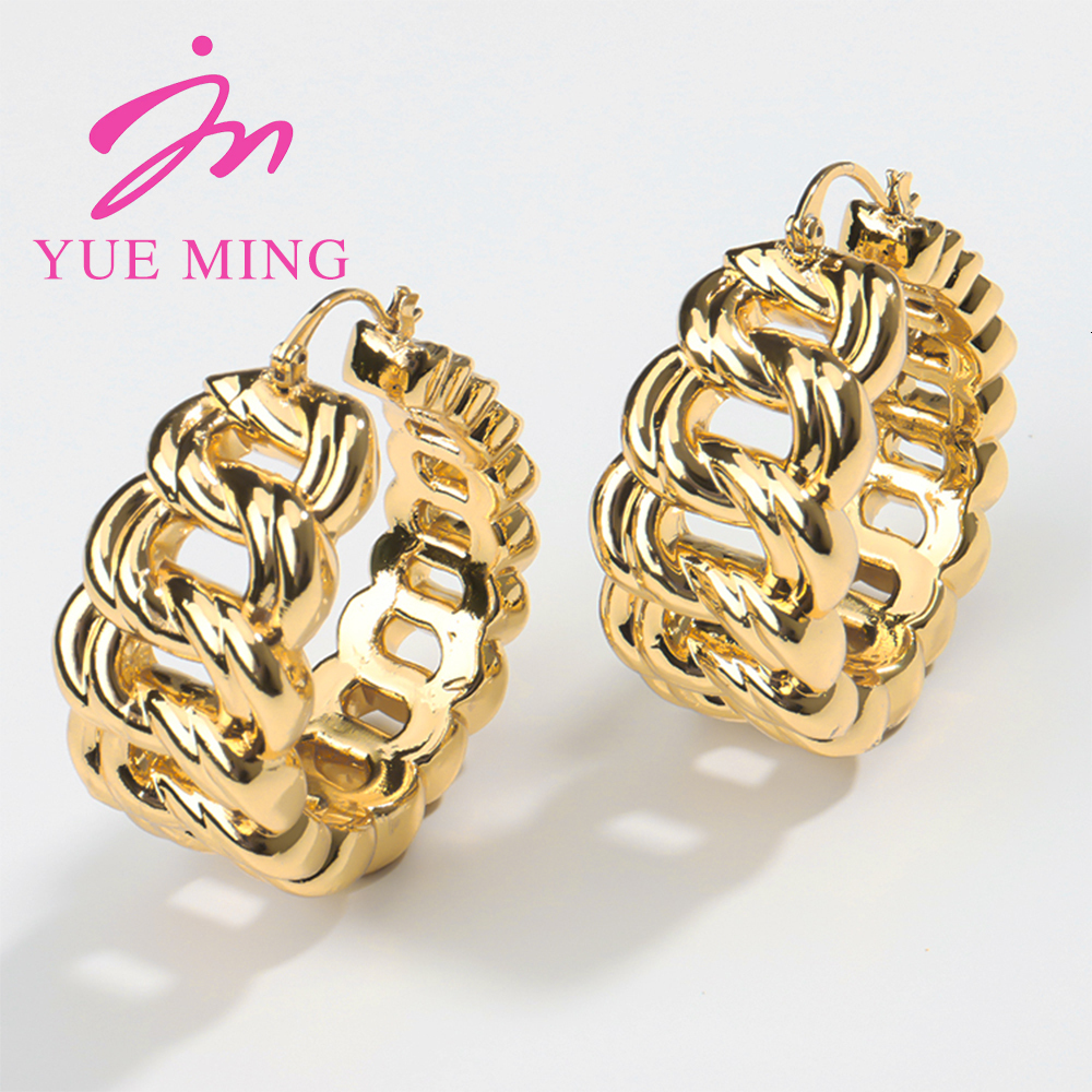 Hoop Huggie Hoop Earrings Jewelry for Women African Gold Plated Irregular Big Earrings for Dubai Weddings Party Gold Color Earring Jewellery 230411