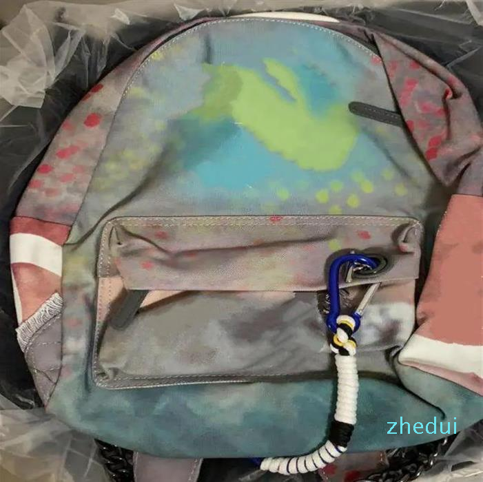 2025--10A women Travel Bags Graffiti Color Retro Shoulder Backpack Catwalk men Casual Canvas Classic Doodle Limited Edition Bag