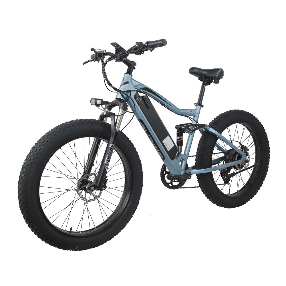 SMLRO V5 26 Inch 4.0 Fat Tire Electric Bike Hidden Battery Full Suspension 48V13AN1000W Electric Bicycle 7 Speeds