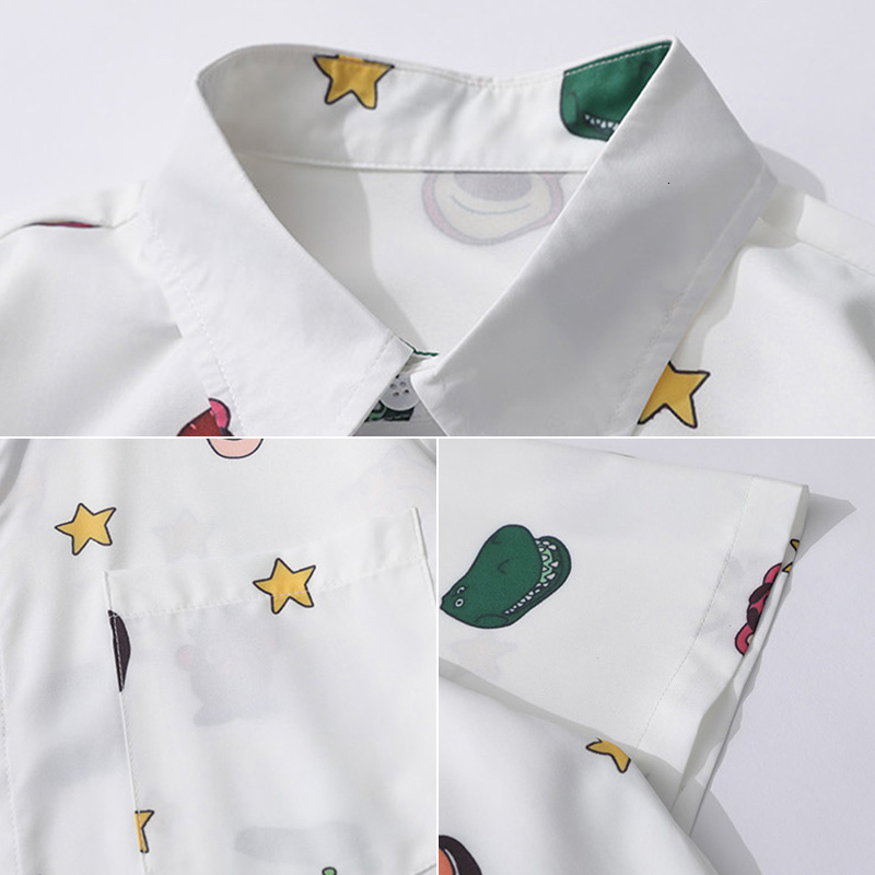 Men's Casual Shirts Oversize Summer Fashion Cartoon Printing Personality Joker Couples Casual Shirts Mens Male and Female Students 230410