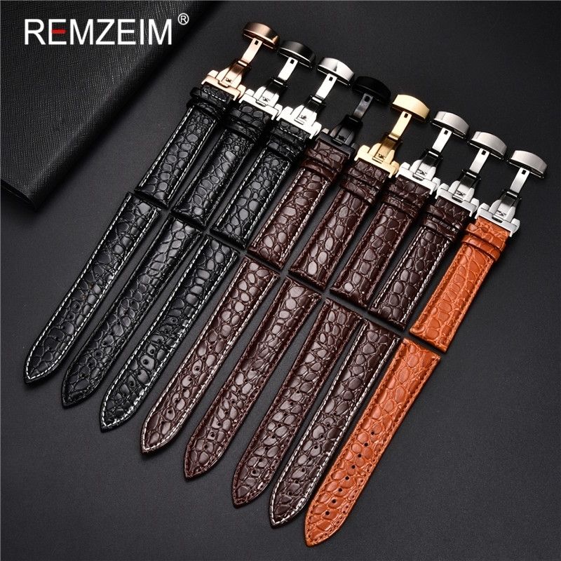 Watch Bands Strap Factory Genuine leather Watch Strap Butterfly Clasp watchband 16 17 18 19 20 21 22 24mm Watch Band With Watchband Box 230411