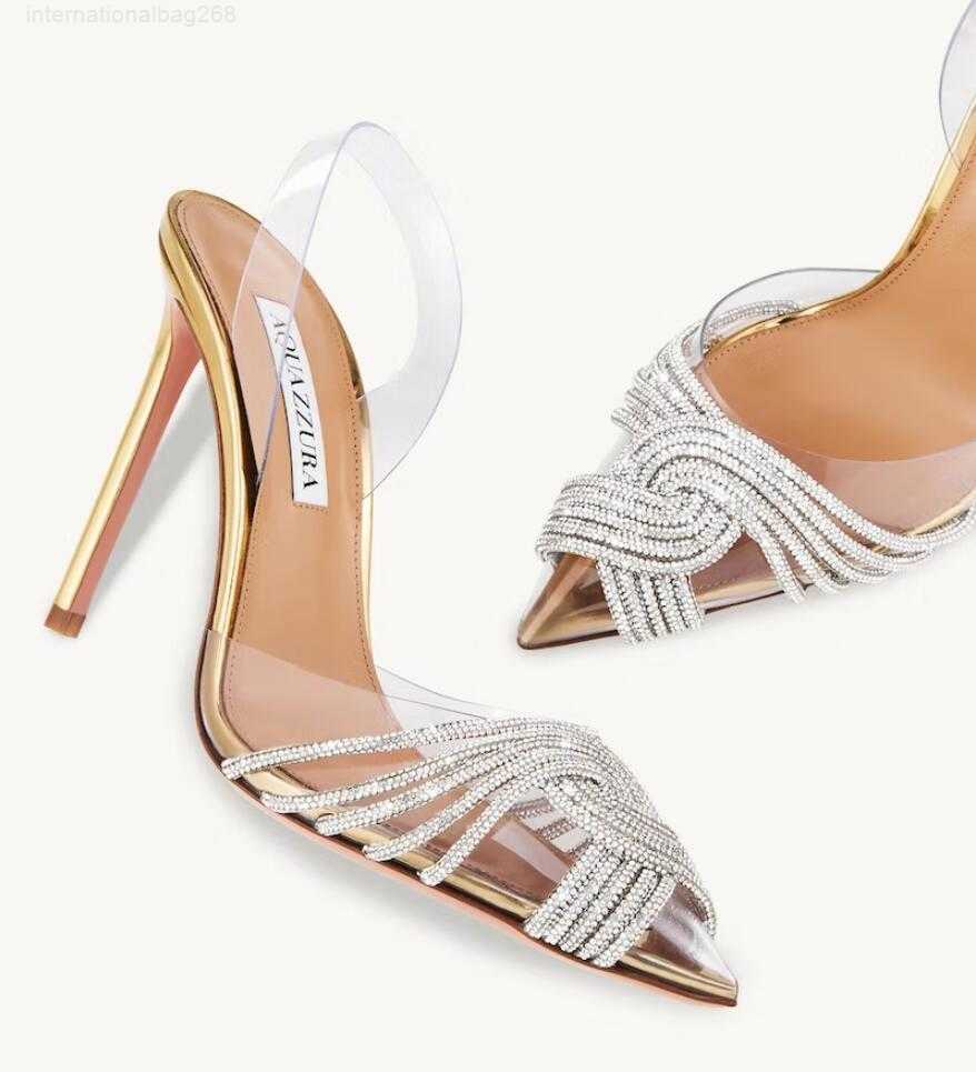 Elegant Aquazzura Gatsby Sandals Shoes Women PVC Leather Slingback Pointed Toe Pumps Crystal Swirls PVC Toecaps Lady Eleagnt Walking EU35-43
Elegant Aquazzura Gatsby Sandals Shoes Women PVC Leather Slingback Pointed Toe Pumps Crystal Swirls PVC Toecaps Lady Eleagnt Walking EU35-43