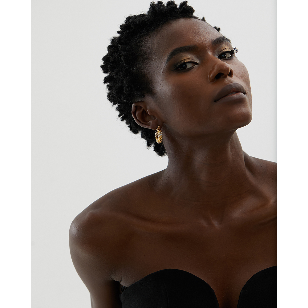 Hoop Huggie Yhpup Gorgeous Twisted Cubic Zirconia Stainless Steel Hoop Earrings Gold Color Stylish Trendy Charm Micro Zircon Jewelry Women 230411