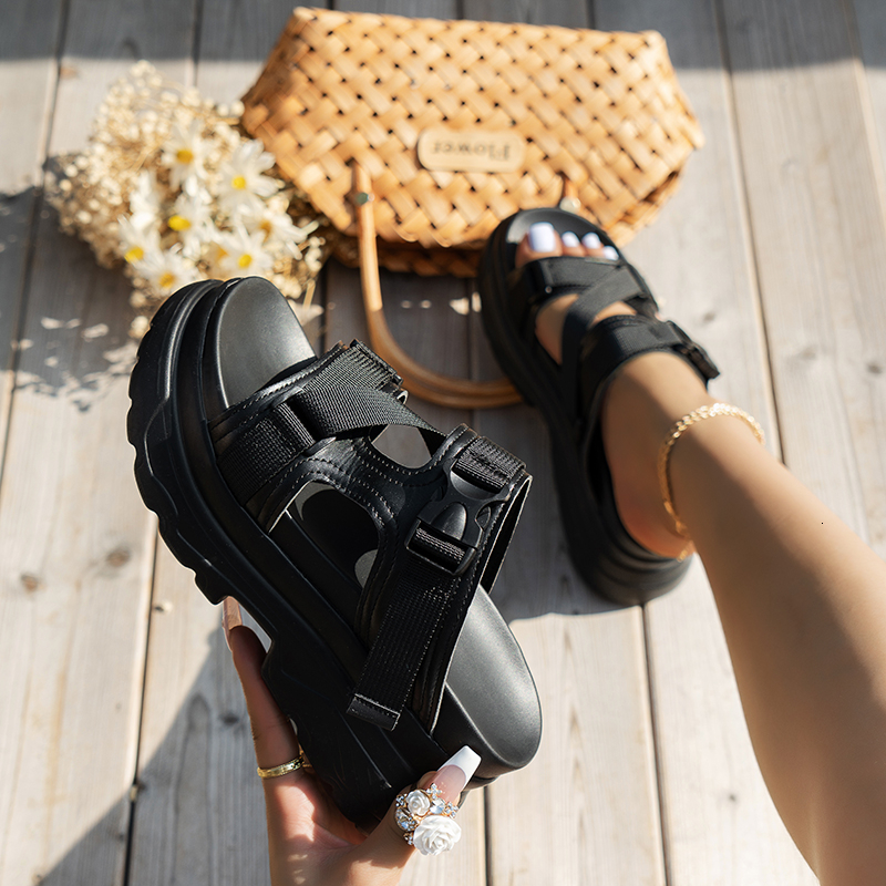 Slippers Sandals Fashion Womens Thick soled Slip on Gladiator Shoes Summer 2023 Casual Sports Wedge Women s 230410, Black
Slippers Sandals Fashion Womens Thick soled Slip on Gladiator Shoes Summer 2023 Casual Sports Wedge Women s 230410, Black