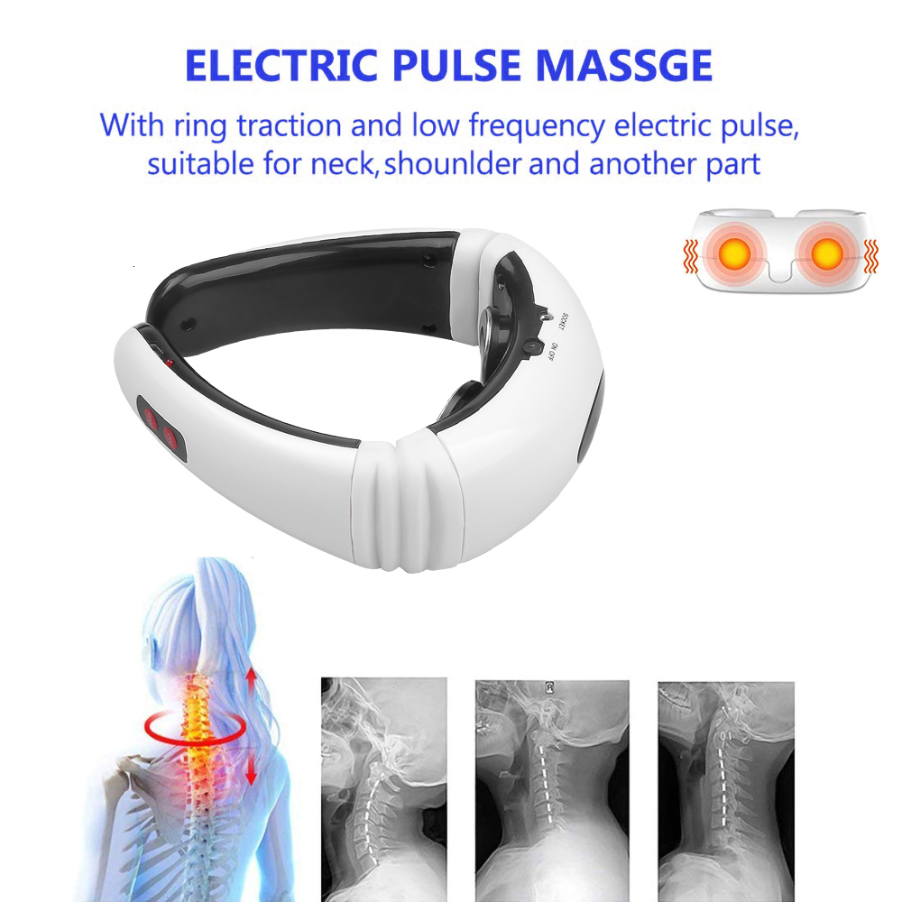 Back Massager Electric Neck Massager Pulse Back 6 Modes Power Control Far Infrared Heating Pain Relief Tool Health Care Relaxation Machine 230411