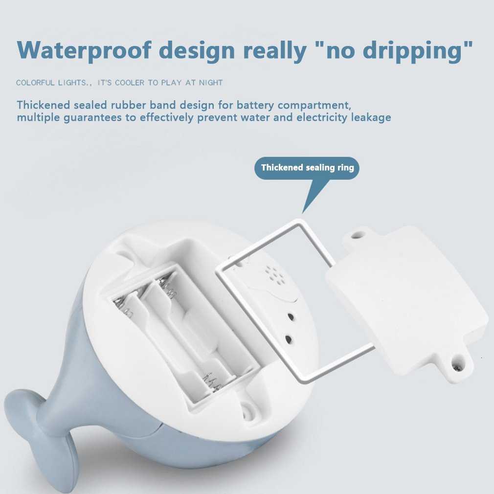 Bath Toys Electric Cartoon Whale Flashing Ball Water Squirting Sprinkler Baby Bath Toy Automatic Squirting Water Toddlers Bath Pool Toys 230410