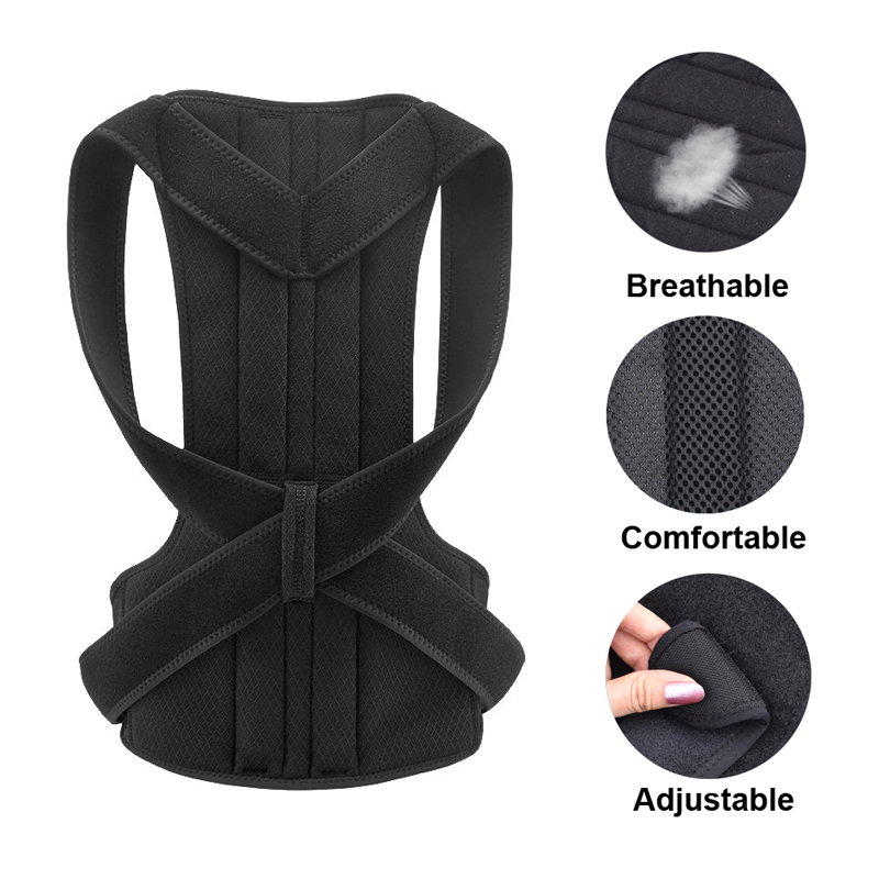 Back Massager Back Posture Corrector Straight Shoulder Lumbar Brace Spine Support Belt Adjustable Corset Correction Body Improve with Plate 230411