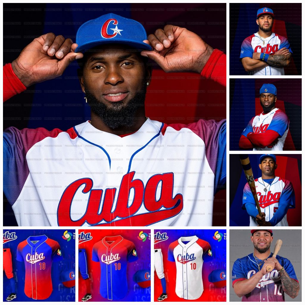 Team Cuba 2023 World Baseball Classic Jersey WBC Luis Robert Yoan Moncada Ronald Bolanos Roenis Elias Miguel Romero Andy Ibanez Yoenis Cespedes Yeudis Reyes Jerseys