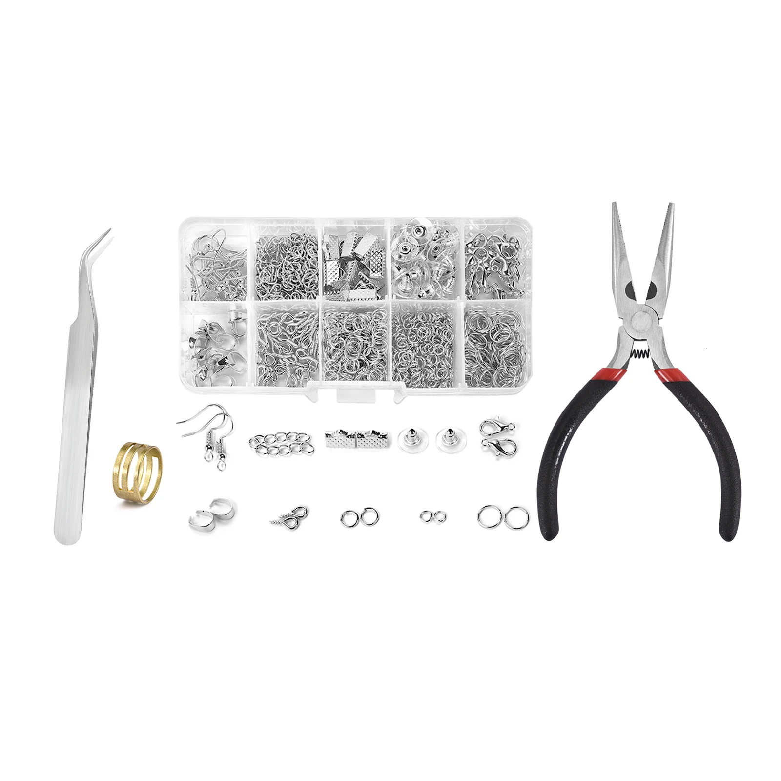Acrylic Plastic Lucite Jewelry Accessories Kit Set Findings Open Jump Rings Earring Hook Lobster Clasp Making Supplies Tools 231110