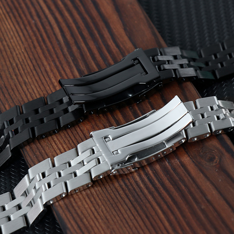 Watch Bands Heritage Watch Band 316L Stainless Steel Watchband for Breitling Watch Wristband with Folding Buckle 22mm Silver OEM Tool 230411