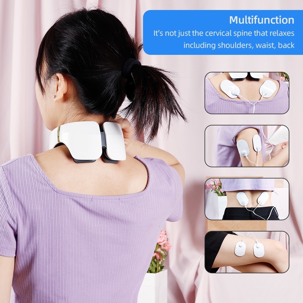 Back Massager 6-Zone Neck Massager Cervical Spine Back Muscle Relaxation Machine Relief Pain Device Six Heads Hammer Kneading Vertebra Impulse 230411