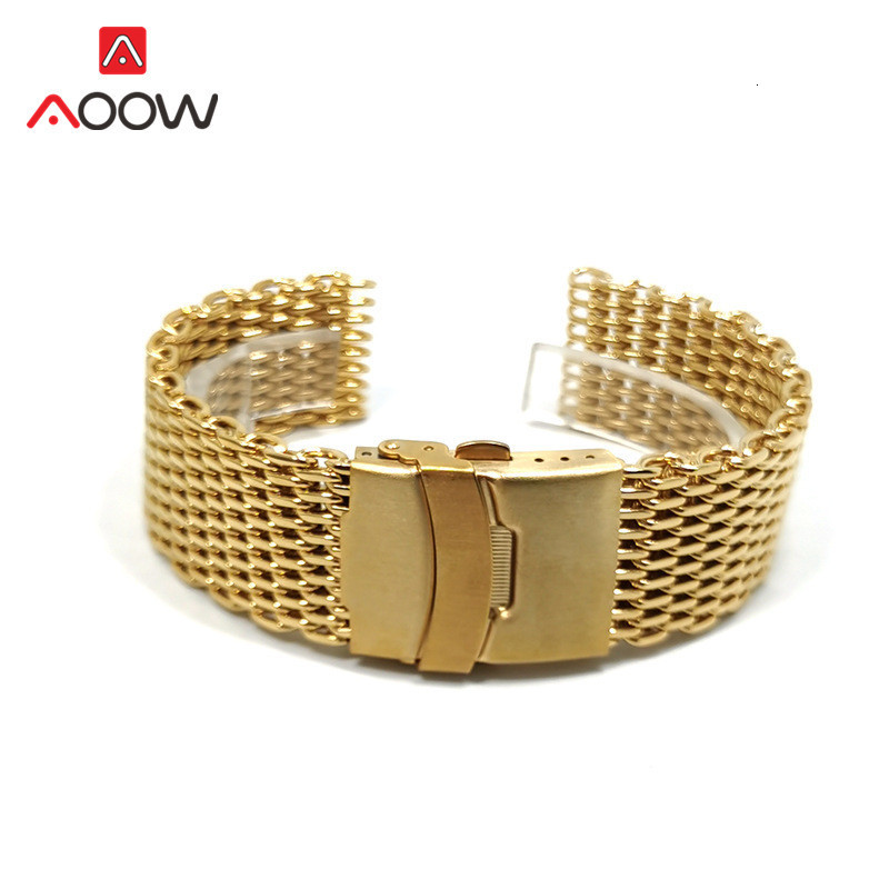 Watch Bands 18mm 20mm 22mm 24mm Milanese Strap Stainless Steel Mesh Solid Metal Folding Buckle Men Replacement Band Bracelet Watch Accessori 230411