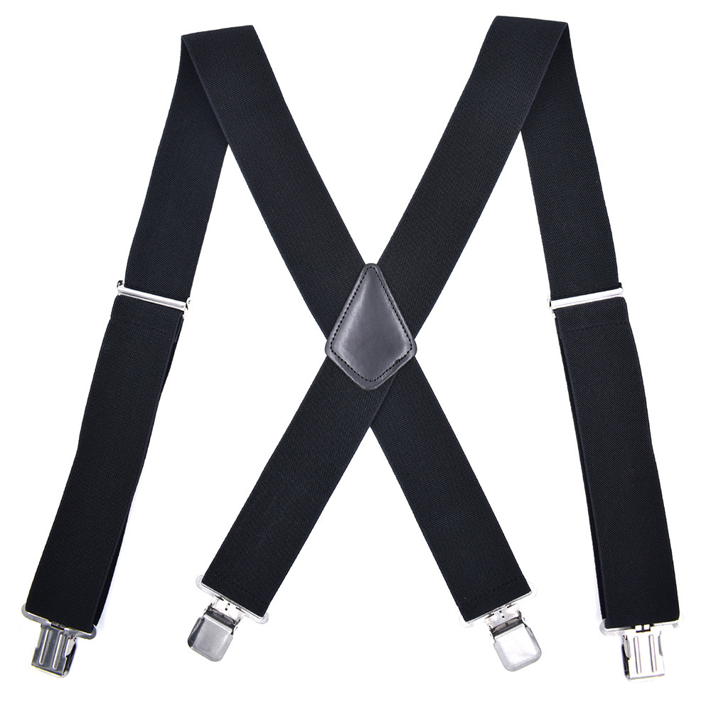 Suspenders Heavy Duty Big Size Work Suspenders for Men 5cm2 Inch Wide X Back with 4 Strong Clips Adjustable Elastic Trouser Braces Straps 230411