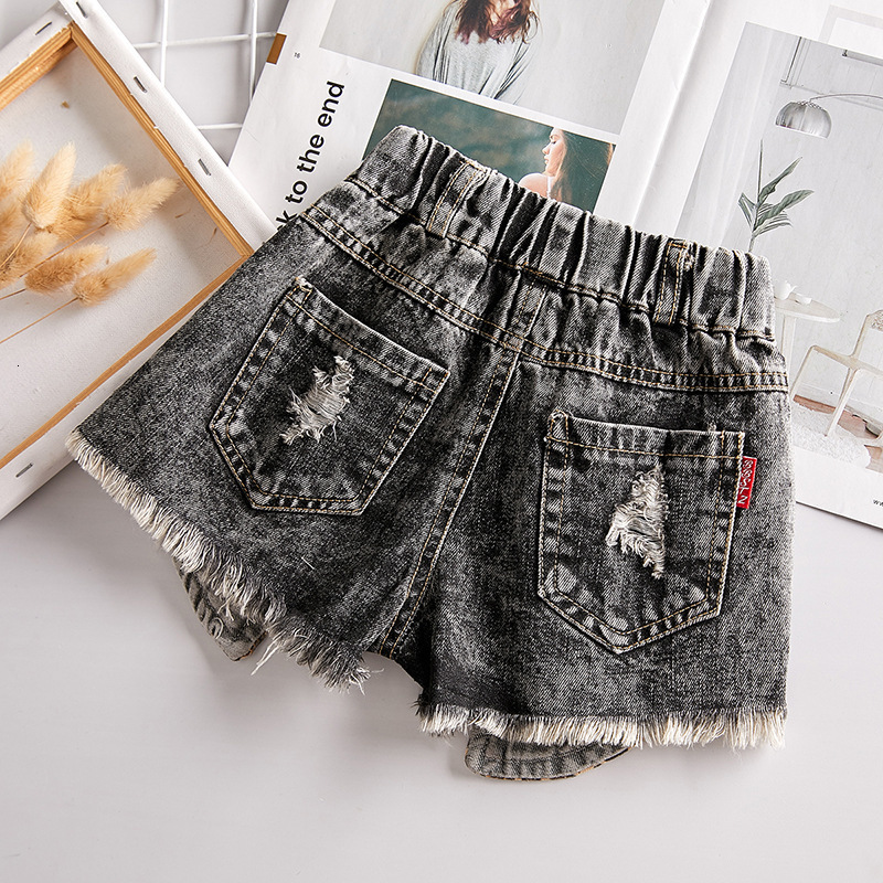 Shorts Summer baby girl shorts kids jeans pants fashion Leopard print patchwork for s bottom clothes 2 to 14 years 230411