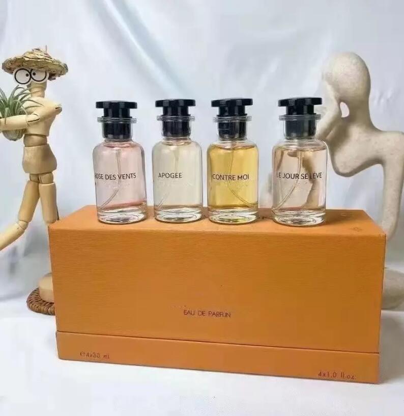 

Top quality for men or Women perfume set Rose des vents Le jour se leve Contre moi Apogee 4pcs/30ml Eau de Toilette Long lasting Time Fresh Pleasant Fast Hot