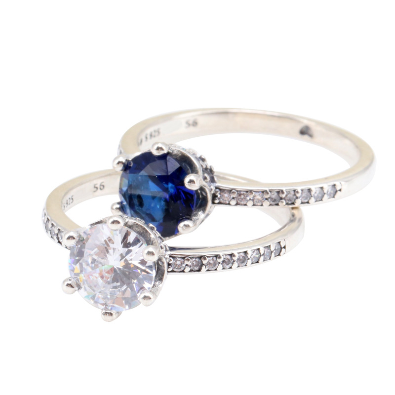 Creative 925 Silver Ladies' Diamond Ring with Sparkling Bezel Setting for Festive Celebrations