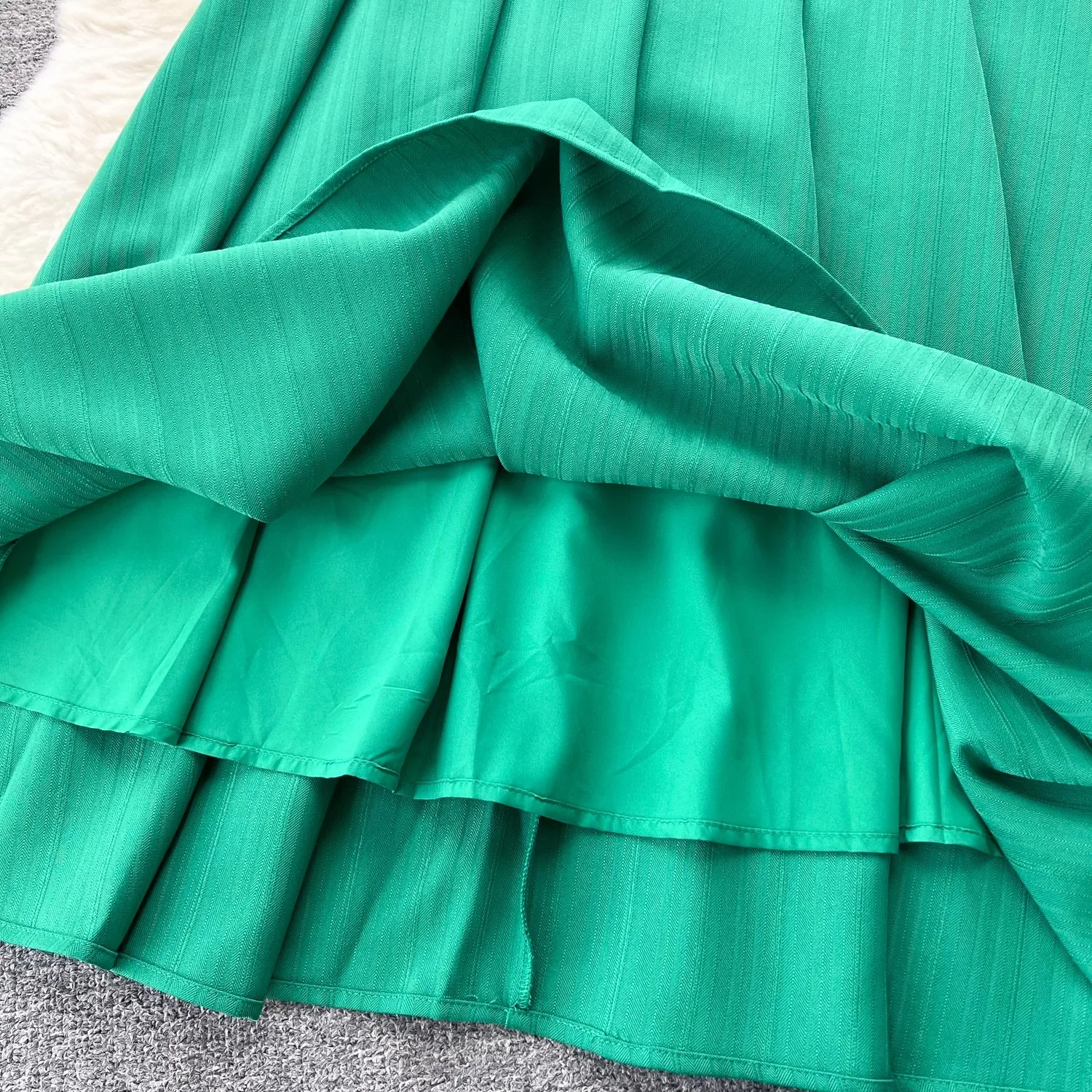 Two Piece Dress Vestidos Autumn Office Women's Blazer Suits New High Quality Green Notched Collar Single Breasted Belt Coat Pleated Midi Skirt Su