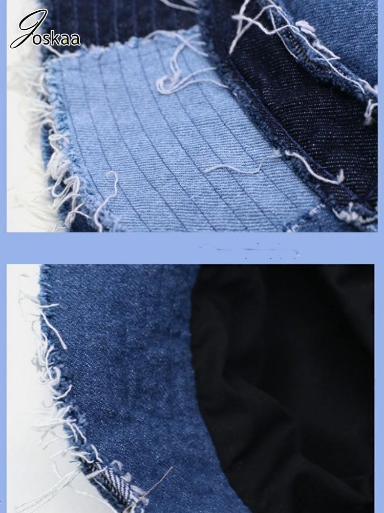 Stingy Brim Hats Joskaa Unique Beggar Y2K Denim Patchwork Fisherman Hat 2023 Fashion Holiday Casual Contrast Color Street Bucket Hats Summer 230411