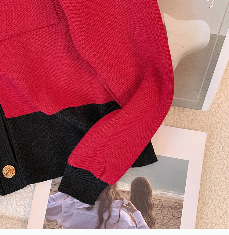 Women's autumn and winter new sweater and pants set round neck single breasted knitted loose cardigan wide leg pants