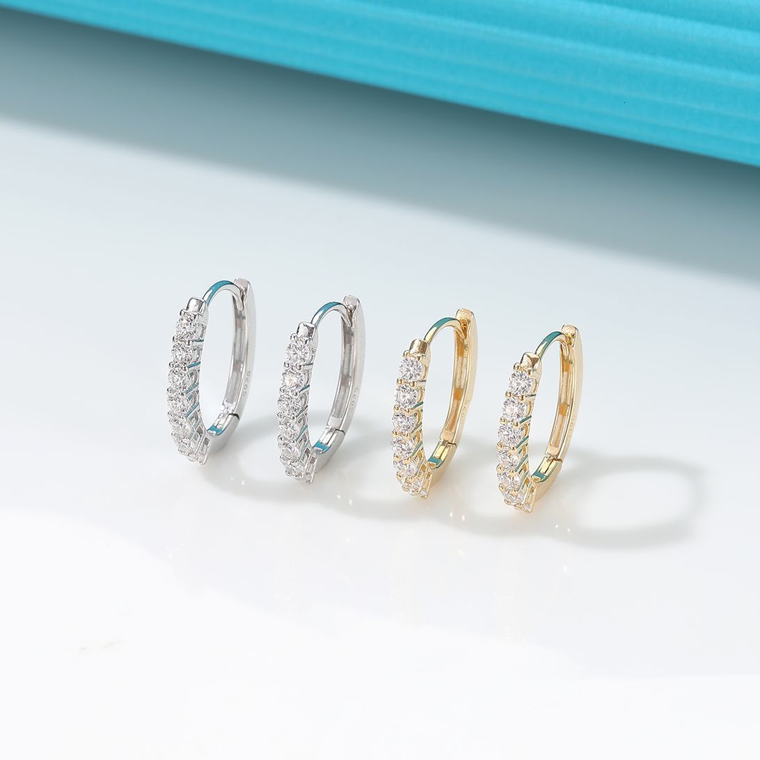 Hoop Huggie Diamond Hoop Earrings 925 Sterling Silver for Women White Gold Plated18k Gold Plated Fashion Simple Ear Fine Jewelry 230411