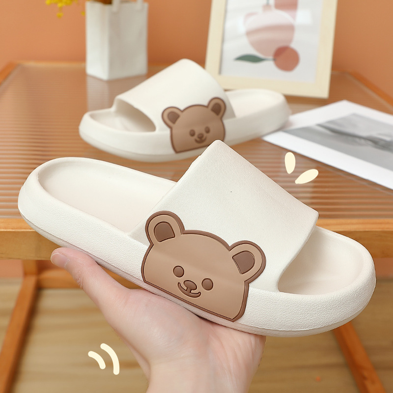 Slippers Summer Women Men's Slippers Indoor Bath Thick Platform Non-slip Home Shoes Cartoon Flip Flops Bear Beach Sandals Ladies Slides 230410