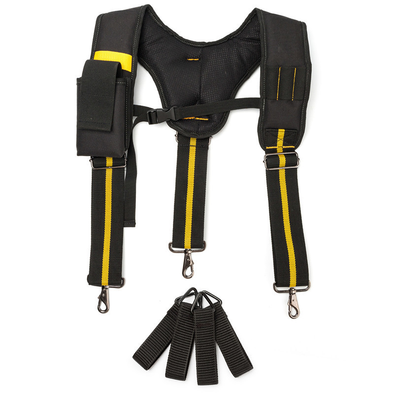 Suspenders Black Suspenders For Men Y H Type Tooling Suspender Can Hang Tool Bag Reducing Weight Strap Heavy Work Tool Belt Suspenders 230411