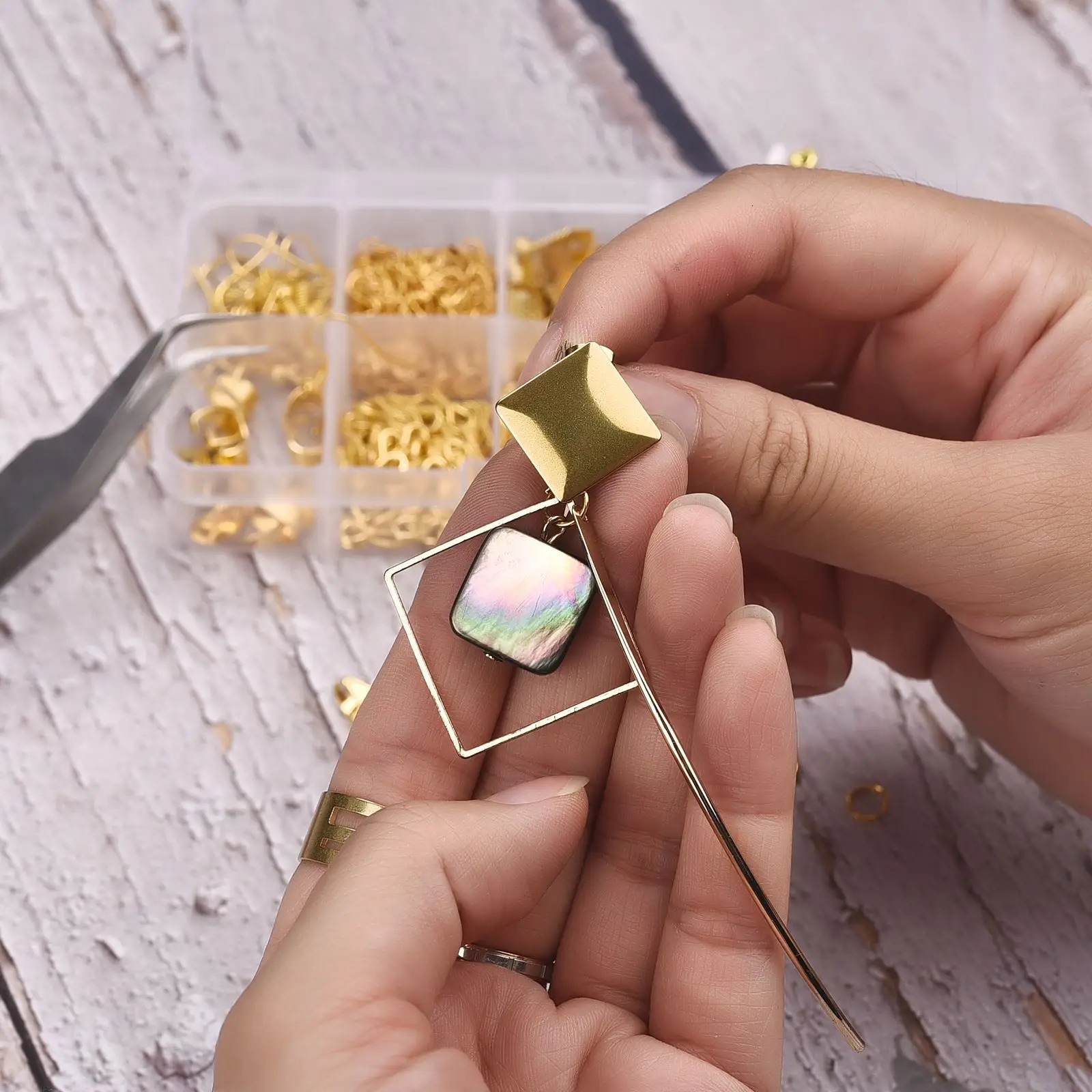 Acrylic Plastic Lucite Jewelry Accessories Kit Set Findings Open Jump Rings Earring Hook Lobster Clasp Making Supplies Tools 231110