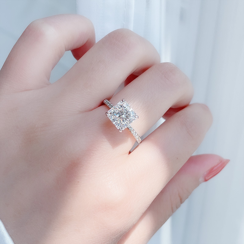 Flower Cut Moissanite Diamond Ring 100 Real 925 sterling silver Party Wedding band Rings for Women Bridal Engagement Jewelry