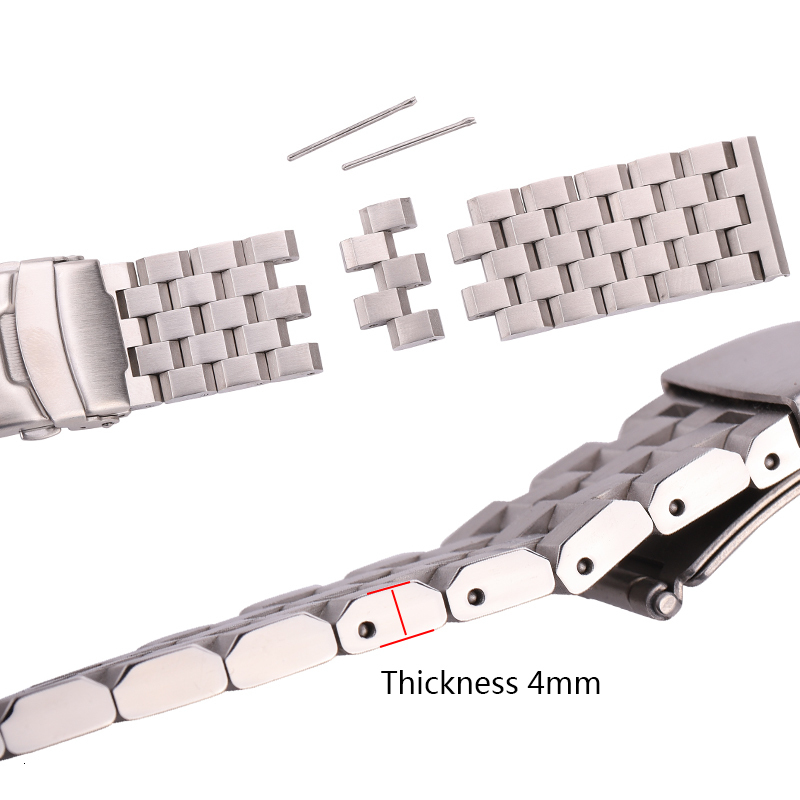 Watch Bands Stainless Steel Watch Strap Bracelet 18mm 20mm 22mm 24mm Women Men Solid Metal Brushed Watchband For Gear S3 Band Accessories 230411