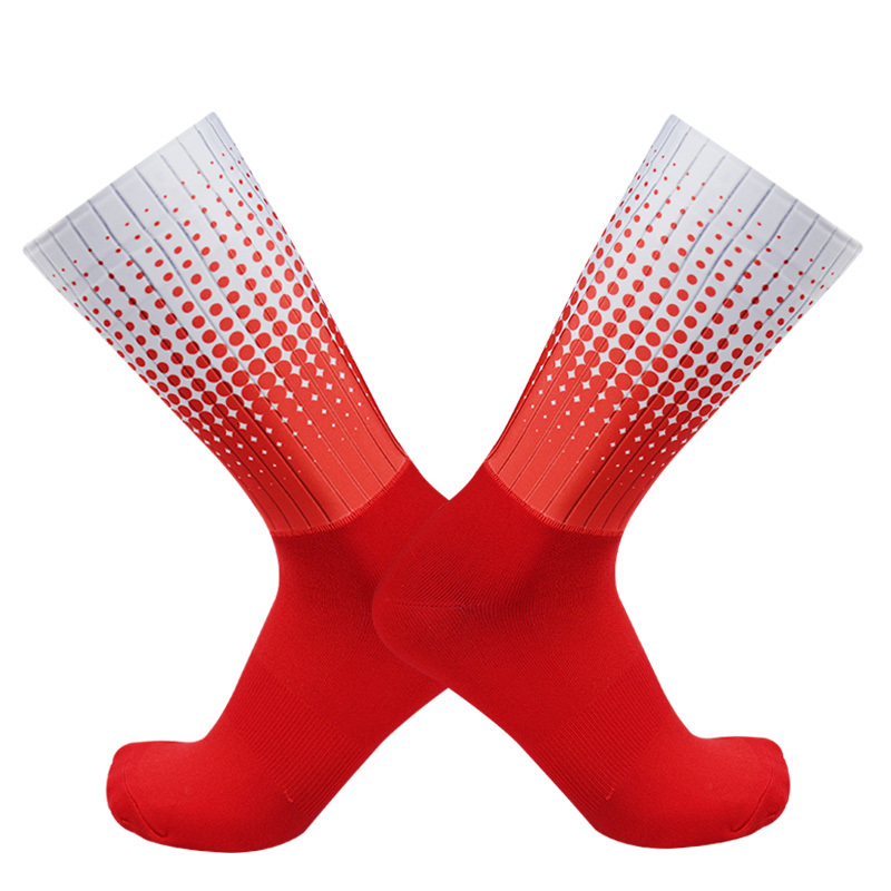 Sports Socks Style Polka Dot Summer Cycling Nonslip Silicone Pro Outdoor Racing Bike Calcetines Ciclismo 230411