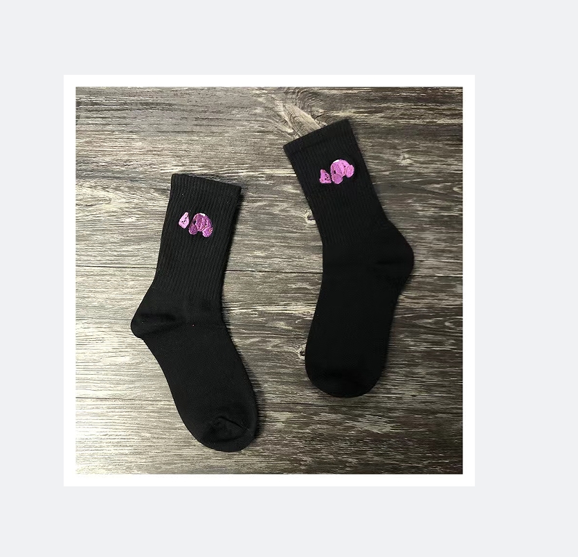 Men's Socks Severed Bear Embroidery Cylinder Pure Cotton Men's Socks Women's Socks Sports Casual Socks